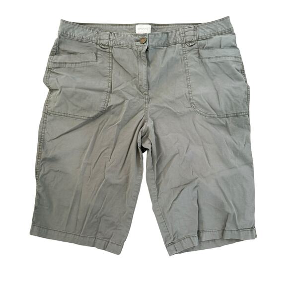 Chico's Women's Knee Length Khaki Bermuda Shorts Front and Back Pockets - 16 - Picture 2 of 10